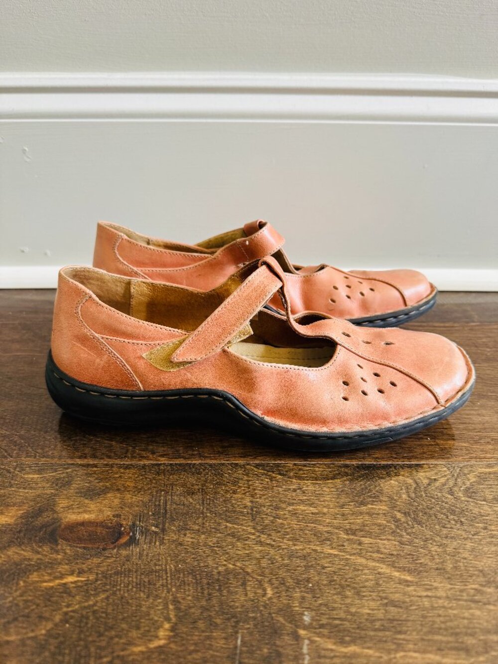 Josef Seibel Rosalie Comfort Shoe Pink Leather Mary Jane Loafer EU40 US9 Hook an
